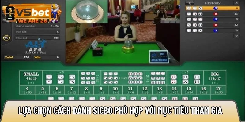 Lựa chọn cách đánh sicbo phù hợp với mục tiêu tham gia